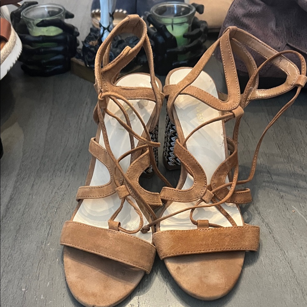 Nine West Brown Strappy Sandals